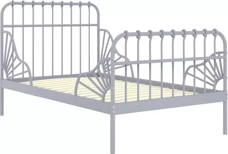 Maison Exclusive Bedframe verlengbaar metaal grijs 80x130 200 cm
