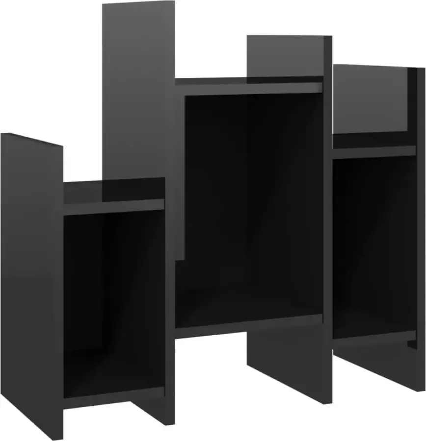 Maison Exclusive Bijzetkast 60x26x60 cm spaanplaat hoogglans zwart