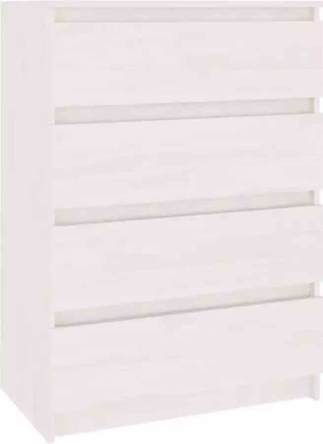 Maison Exclusive Bijzetkast 60x36x84 cm massief grenenhout wit