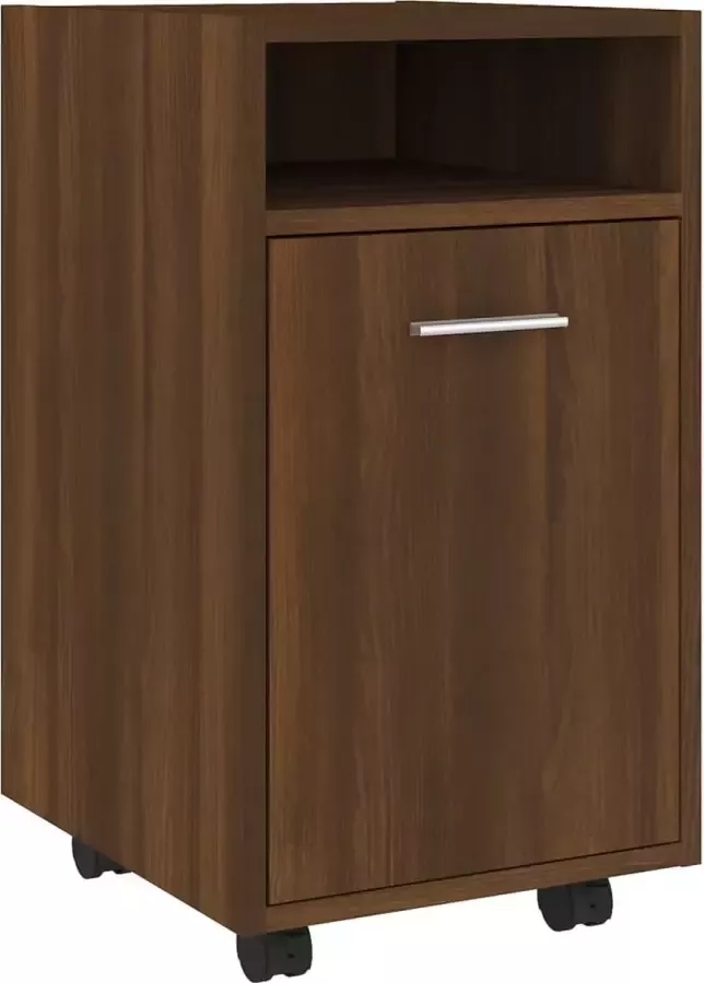 Maison Exclusive Bijzetkast met wielen 33x38x60 cm bewerkt hout bruineikenkleur