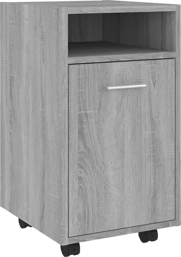 Maison Exclusive Bijzetkast met wielen 33x38x60 cm bewerkt hout grijs sonoma