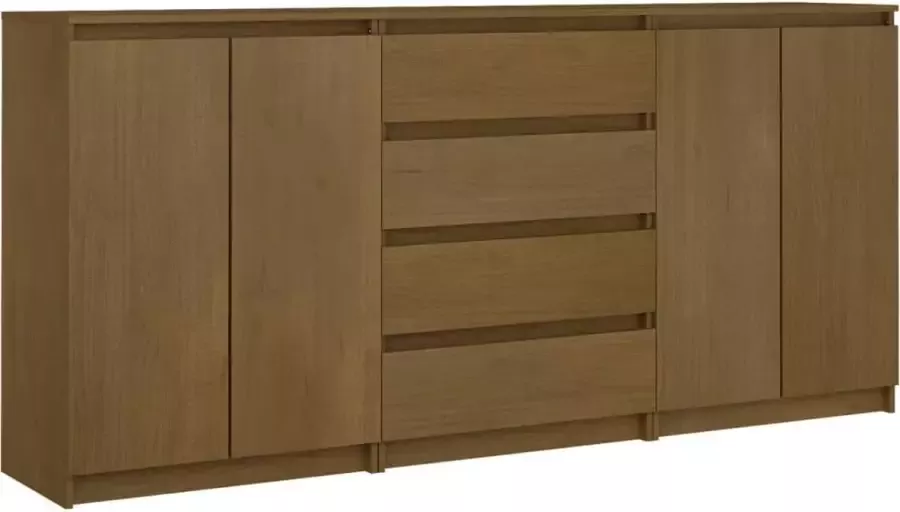 Maison Exclusive Bijzetkasten 3 st massief grenenhout honingbruin