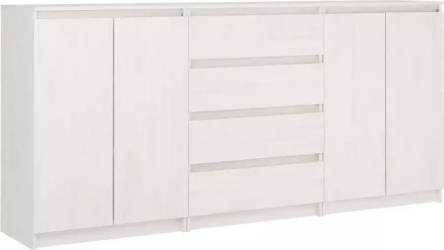 Maison Exclusive Bijzetkasten 3 st massief grenenhout wit