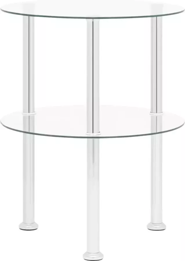Maison Exclusive Bijzettafel 2-laags 38 cm gehard glas transparant