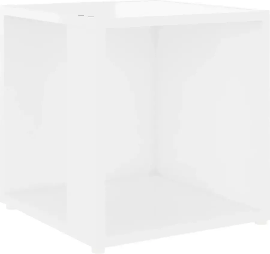 Maison Exclusive Bijzettafel 33x33x34 5 cm spaanplaat hoogglans wit