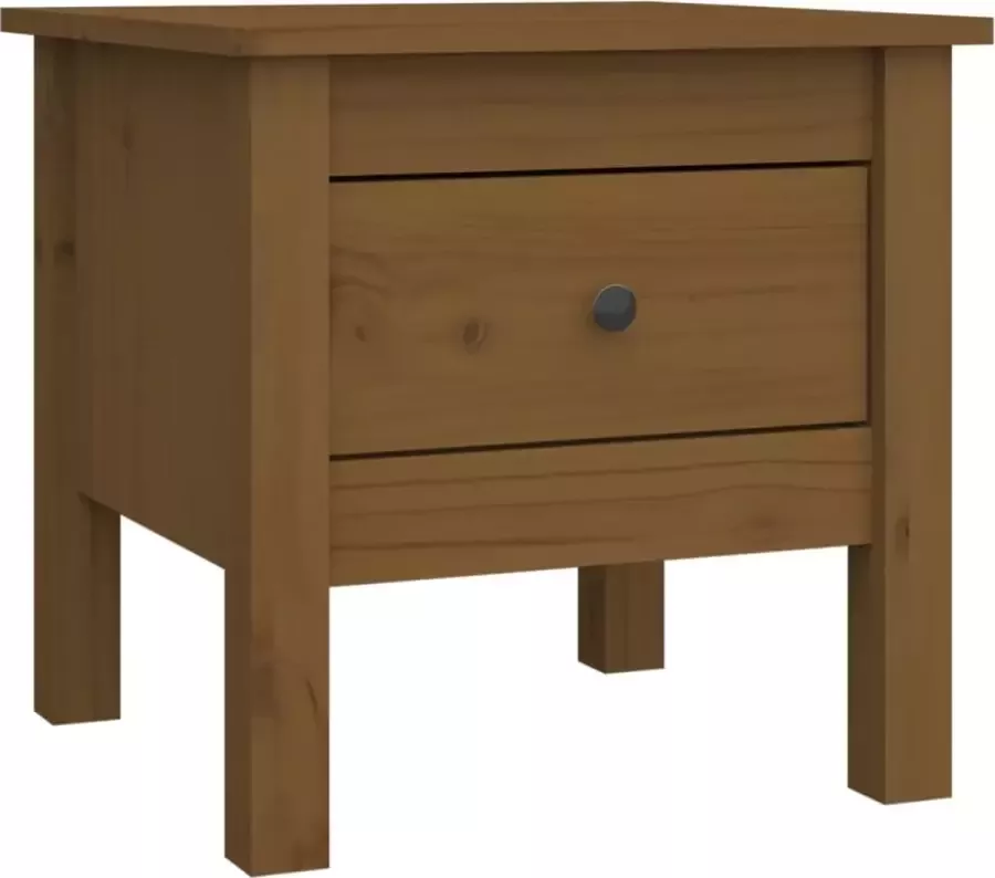 Maison Exclusive Bijzettafel 40x40x39 cm massief grenenhout honingbruin