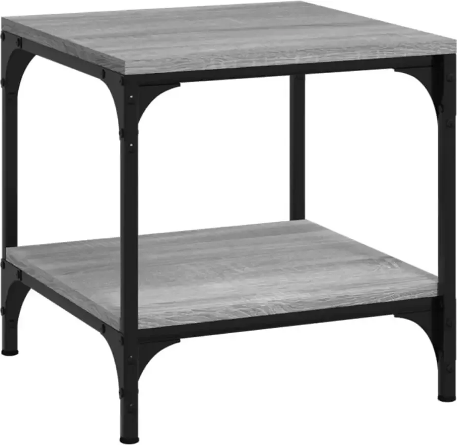 Maison Exclusive Bijzettafel 40x40x40 cm bewerkt hout grijs sonoma eikenkleurig - Foto 2