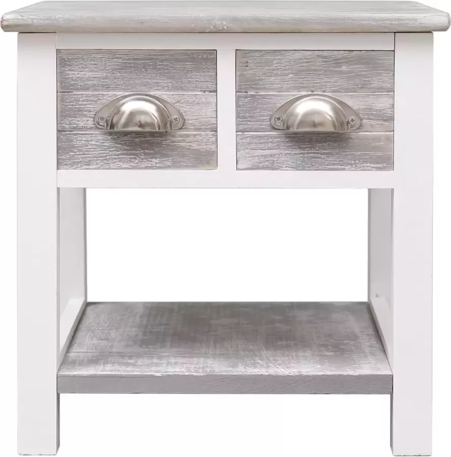 Maison Exclusive Bijzettafel 40x40x40 cm paulowniahout grijs - Foto 2