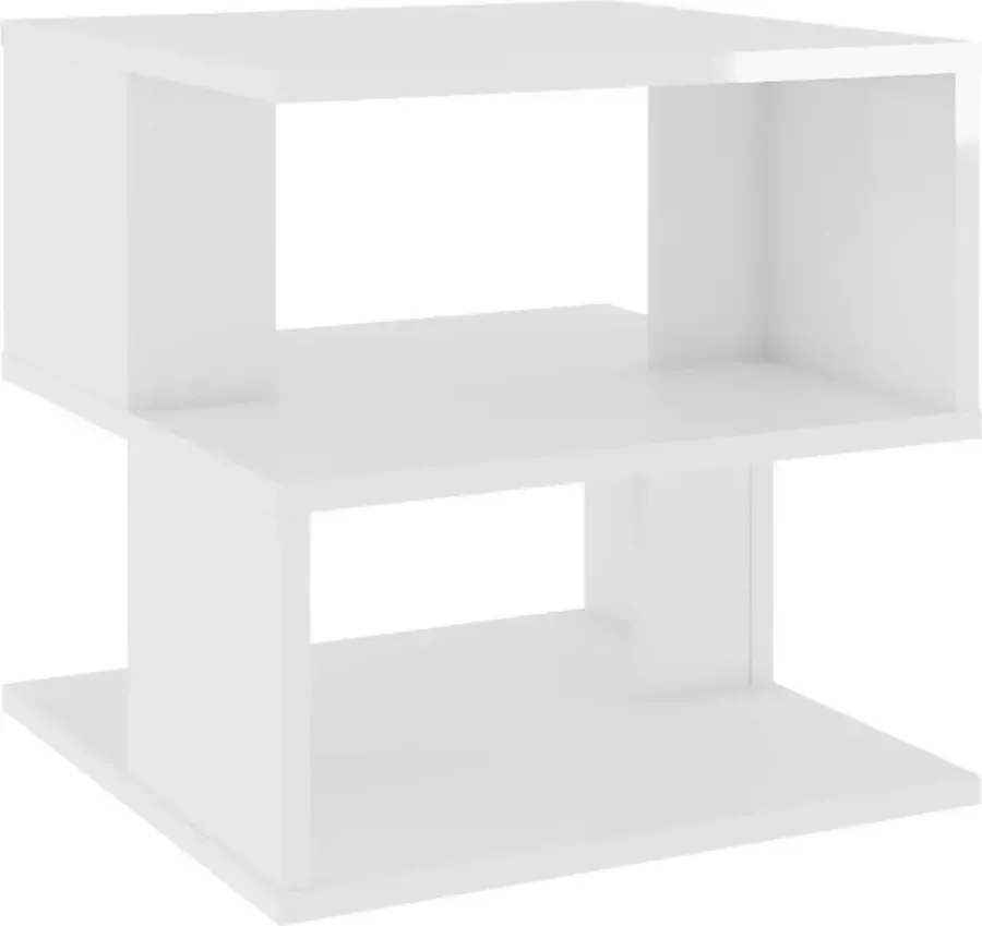 Maison Exclusive Bijzettafel 40x40x40 cm spaanplaat hoogglans wit