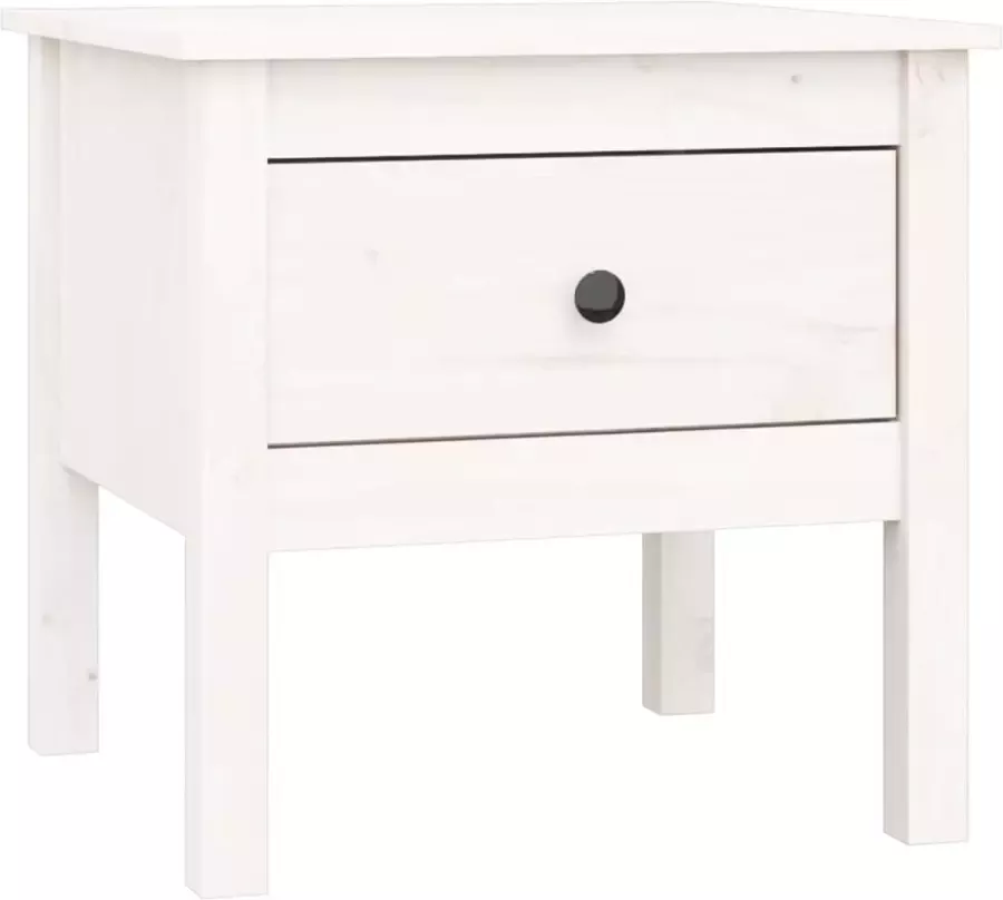 Maison Exclusive Bijzettafel 50x50x49 cm massief grenenhout wit