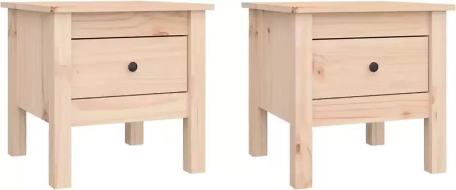 Maison Exclusive Bijzettafels 2 st 40x40x39 cm massief grenenhout