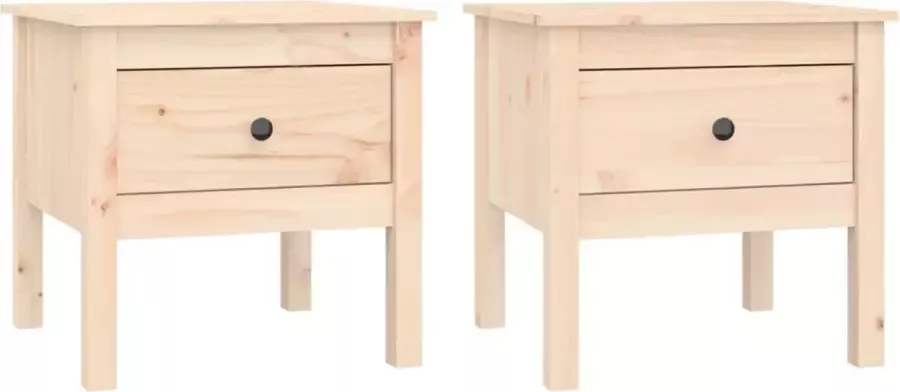 Maison Exclusive Bijzettafels 2 st 50x50x49 cm massief grenenhout