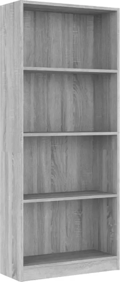 Maison Exclusive Boekenkast 4 schappen 60x24x142 cm bewerkt hout grijs sonoma