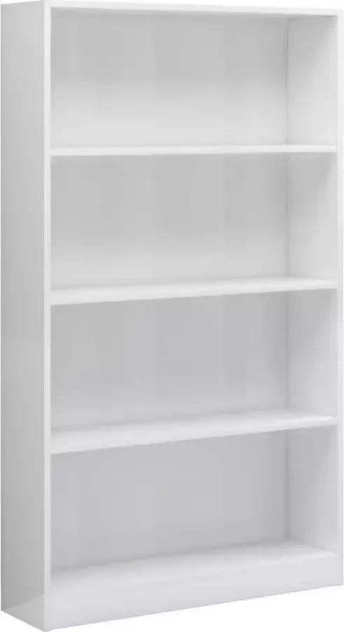 Maison Exclusive Boekenkast 4 schappen 80x24x142 cm bewerkt hout hoogglans wit