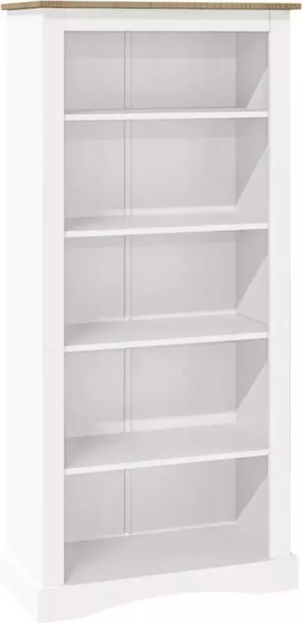 Maison Exclusive Boekenkast 5 schappen Corona-stijl 81x40x170 cm grenenhout wit