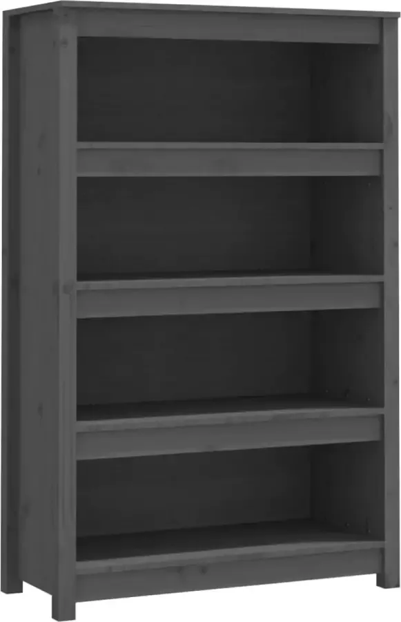 Maison Exclusive Boekenkast 80x35x126 cm massief grenenhout grijs