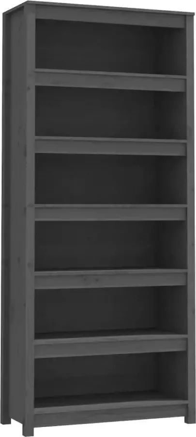 Maison Exclusive Boekenkast 80x35x183 cm massief grenenhout grijs