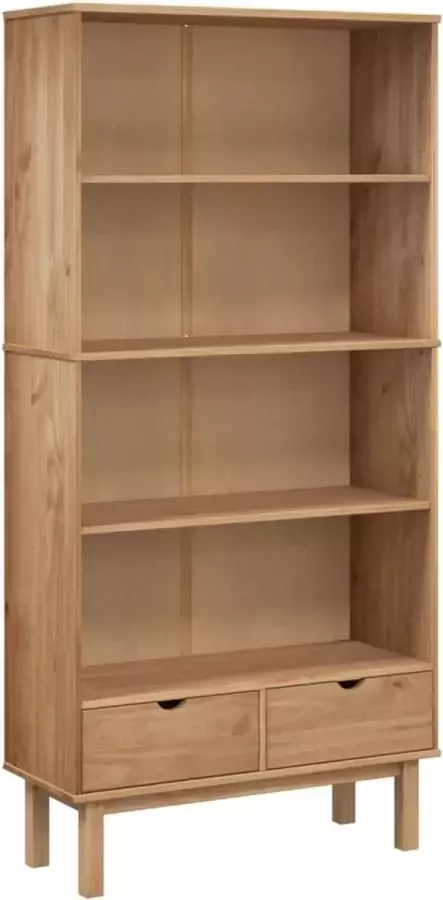 Maison Exclusive Boekenkast met 2 lades massief grenenhout bruin