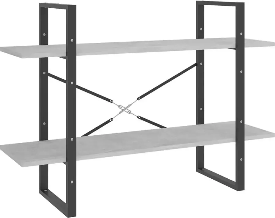 Maison Exclusive Boekenkast met 2 schappen 100x30x70 cm spaanplaat betongrijs