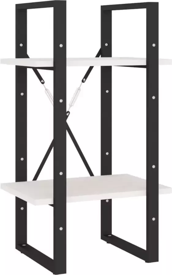 Maison Exclusive Boekenkast met 2 schappen 40x30x70 cm massief grenenhout wit - Foto 2