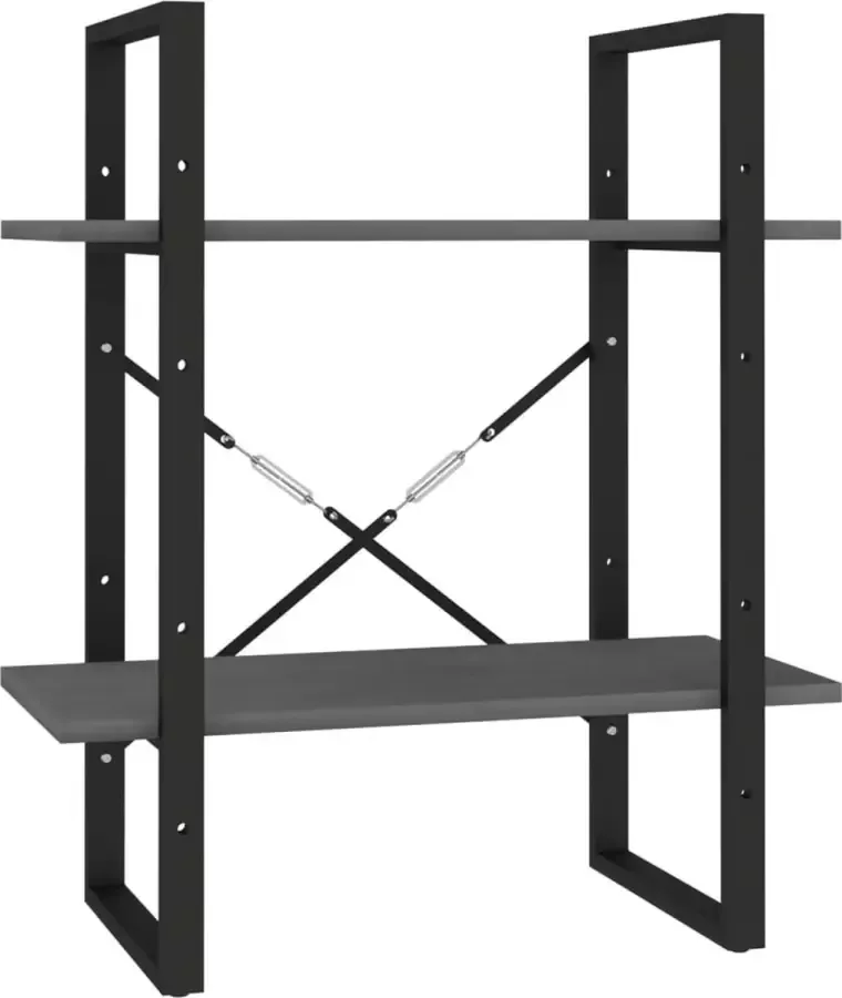 Maison Exclusive Boekenkast met 2 schappen 60x30x70 cm massief grenenhout grijs