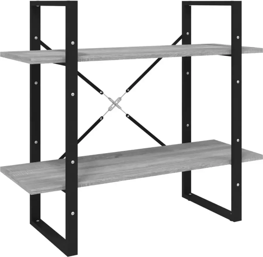 Maison Exclusive Boekenkast met 2 schappen 80x30x70 cm bewerkt hout grijs sonoma