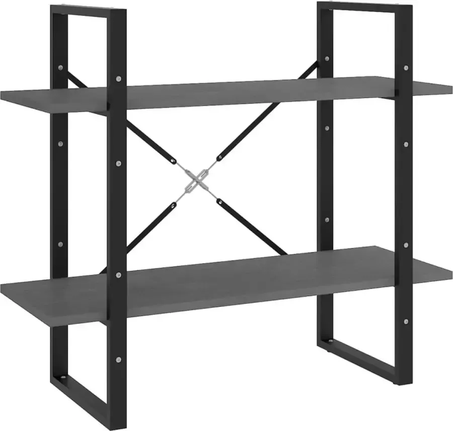 Maison Exclusive Boekenkast met 2 schappen 80x30x70 cm massief grenenhout grijs