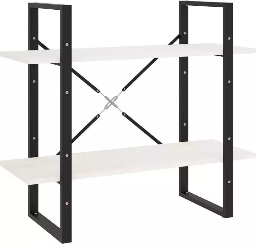 Maison Exclusive Boekenkast met 2 schappen 80x30x70 cm massief grenenhout wit