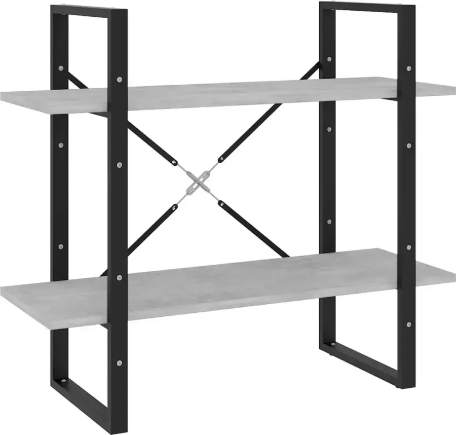 Maison Exclusive Boekenkast met 2 schappen 80x30x70 cm spaanplaat betongrijs