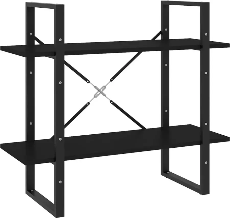 Maison Exclusive Boekenkast met 2 schappen 80x30x70 cm spaanplaat zwart