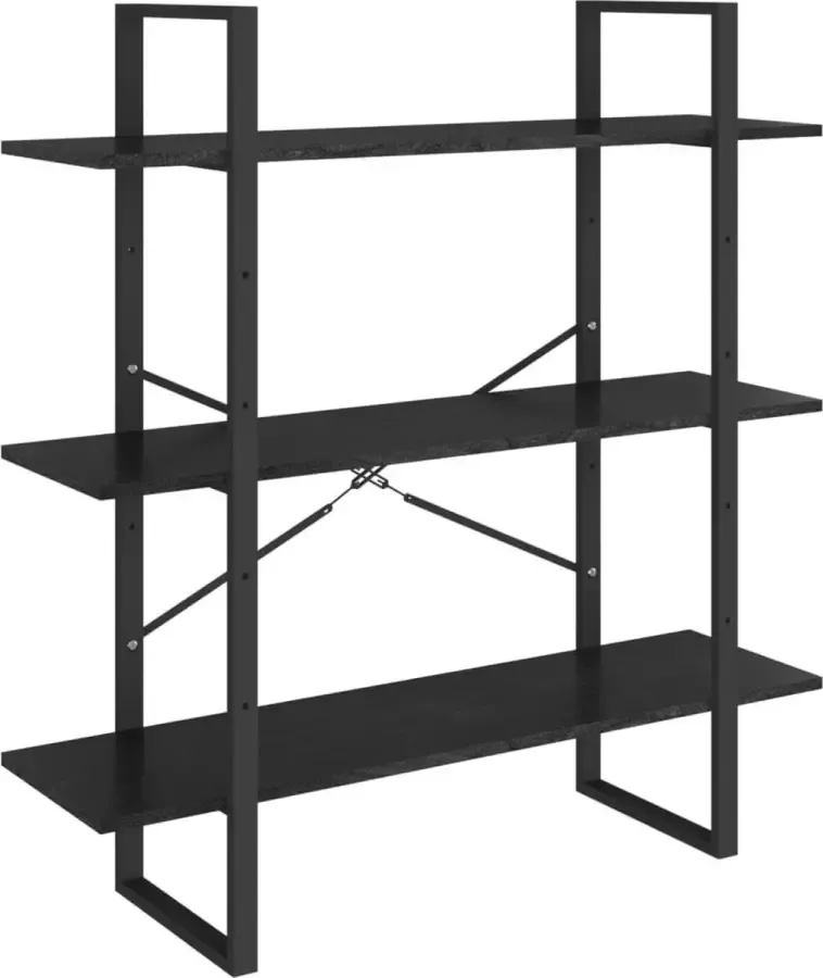 Maison Exclusive Boekenkast met 3 schappen 100x30x105 cm grenenhout zwart