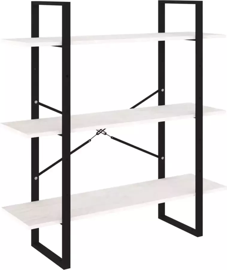 Maison Exclusive Boekenkast met 3 schappen 100x30x105 cm massief grenenhout wit