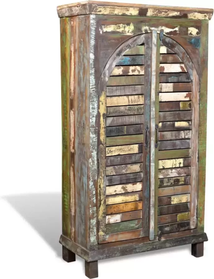 Maison Exclusive Boekenkast met 3 schappen 2 deuren gerecycled hout meerkleurig