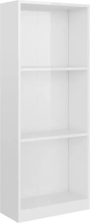 Maison Exclusive Boekenkast met 3 schappen 40x24x108 cm spaanplaat hoogglans wit