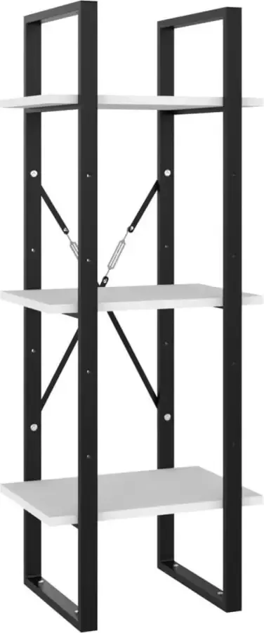 Maison Exclusive Boekenkast met 3 schappen 40x30x105 cm bewerkt hout wit