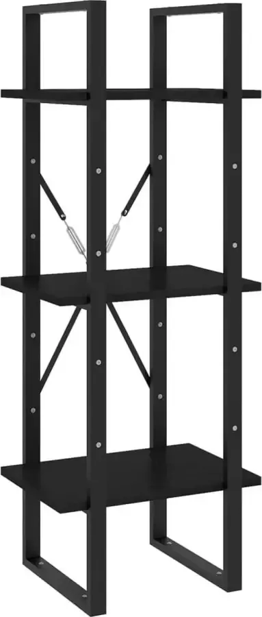 Maison Exclusive Boekenkast met 3 schappen 40x30x105 cm massief grenenhout zwart