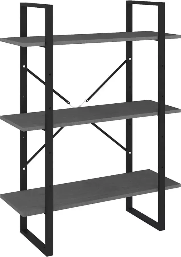 Maison Exclusive Boekenkast met 3 schappen 80x30x105 cm massief grenenhout grijs