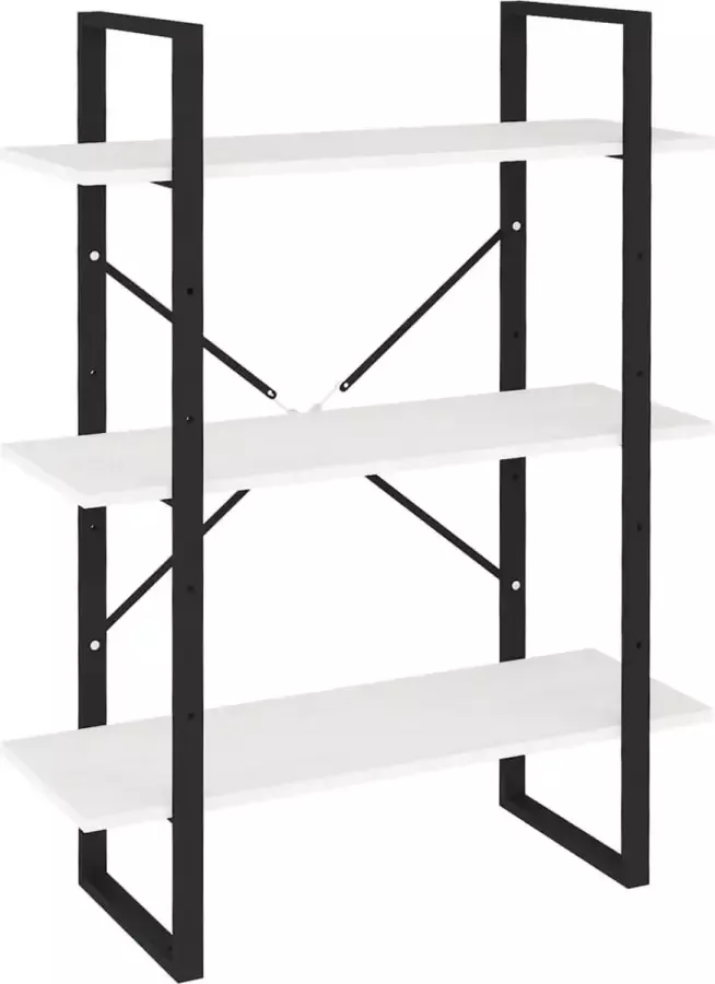 Maison Exclusive Boekenkast met 3 schappen 80x30x105 cm massief grenenhout wit