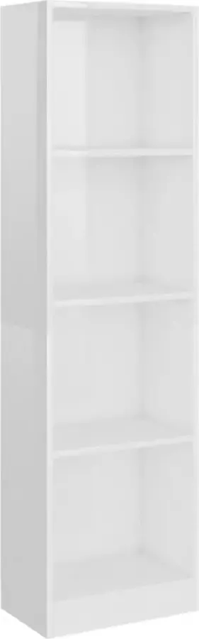 Maison Exclusive Boekenkast met 4 schappen 40x24x142 cm spaanplaat hoogglans wit