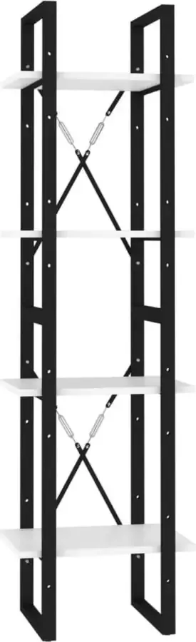 Maison Exclusive Boekenkast met 4 schappen 40x30x140 cm bewerkt hout wit