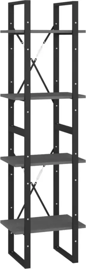 Maison Exclusive Boekenkast met 4 schappen 40x30x140 cm massief grenenhout grijs