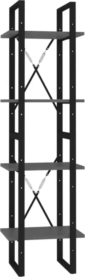 Maison Exclusive Boekenkast met 4 schappen 40x30x140 cm spaanplaat grijs