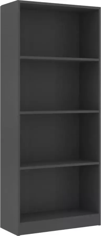 Maison Exclusive Boekenkast met 4 schappen 60x24x142 cm bewerkt hout grijs