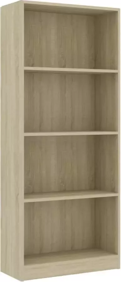 Maison Exclusive Boekenkast met 4 schappen 60x24x142 cm bewerkt hout sonoma eik