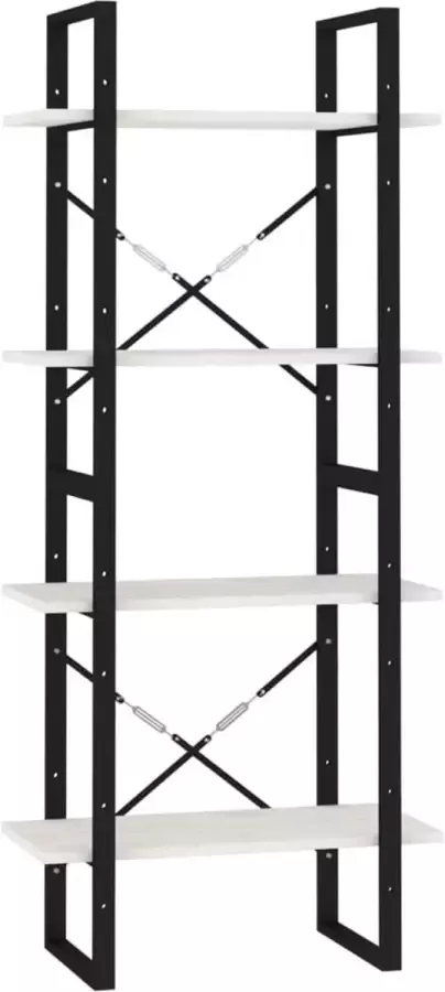 Maison Exclusive Boekenkast met 4 schappen 60x30x140 cm massief grenenhout wit