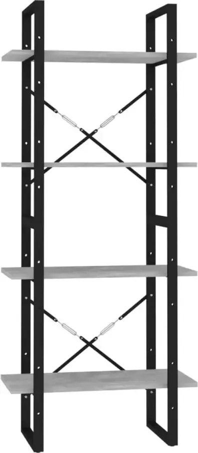 Maison Exclusive Boekenkast met 4 schappen 60x30x140 cm spaanplaat betongrijs