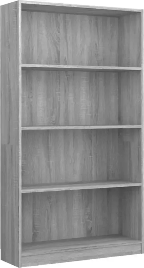 Maison Exclusive Boekenkast met 4 schappen 80x24x142 cm bewerkt hout grijs