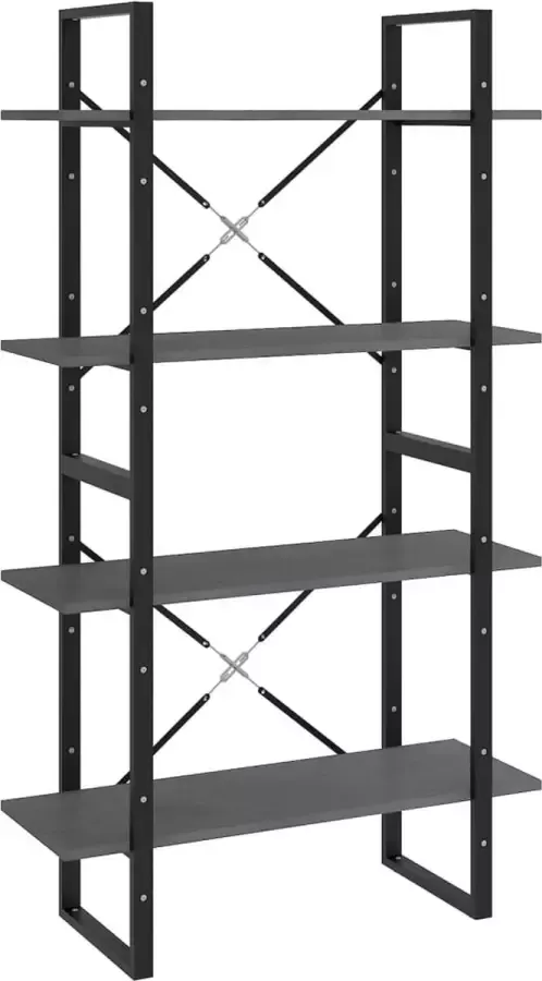 Maison Exclusive Boekenkast met 4 schappen 80x30x140 cm massief grenenhout grijs