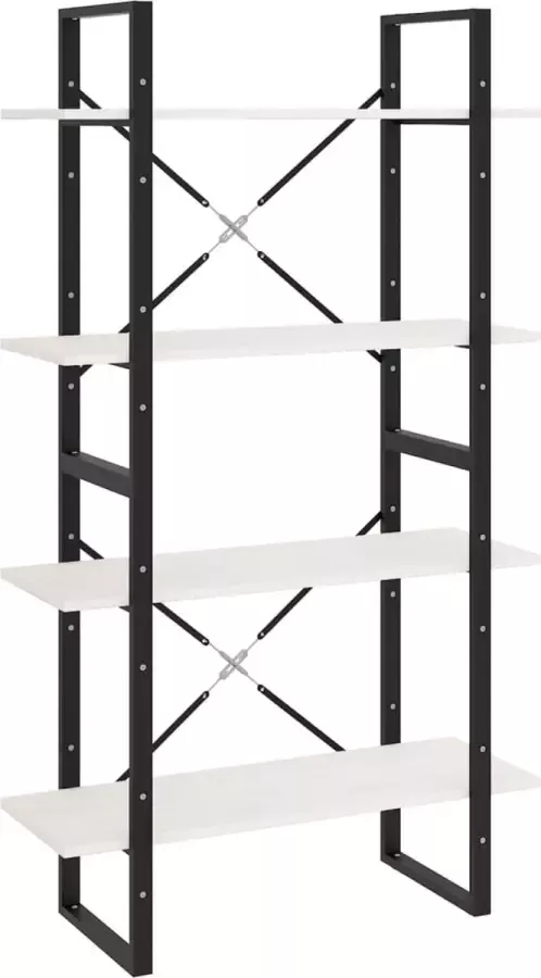 Maison Exclusive Boekenkast met 4 schappen 80x30x140 cm massief grenenhout wit