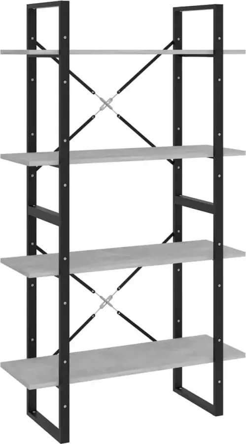 Maison Exclusive Boekenkast met 4 schappen 80x30x140 cm spaanplaat betongrijs